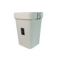 Відро для сміття на 18л пластикове біле, з поворотною кришкою 27,5*27,5*41см