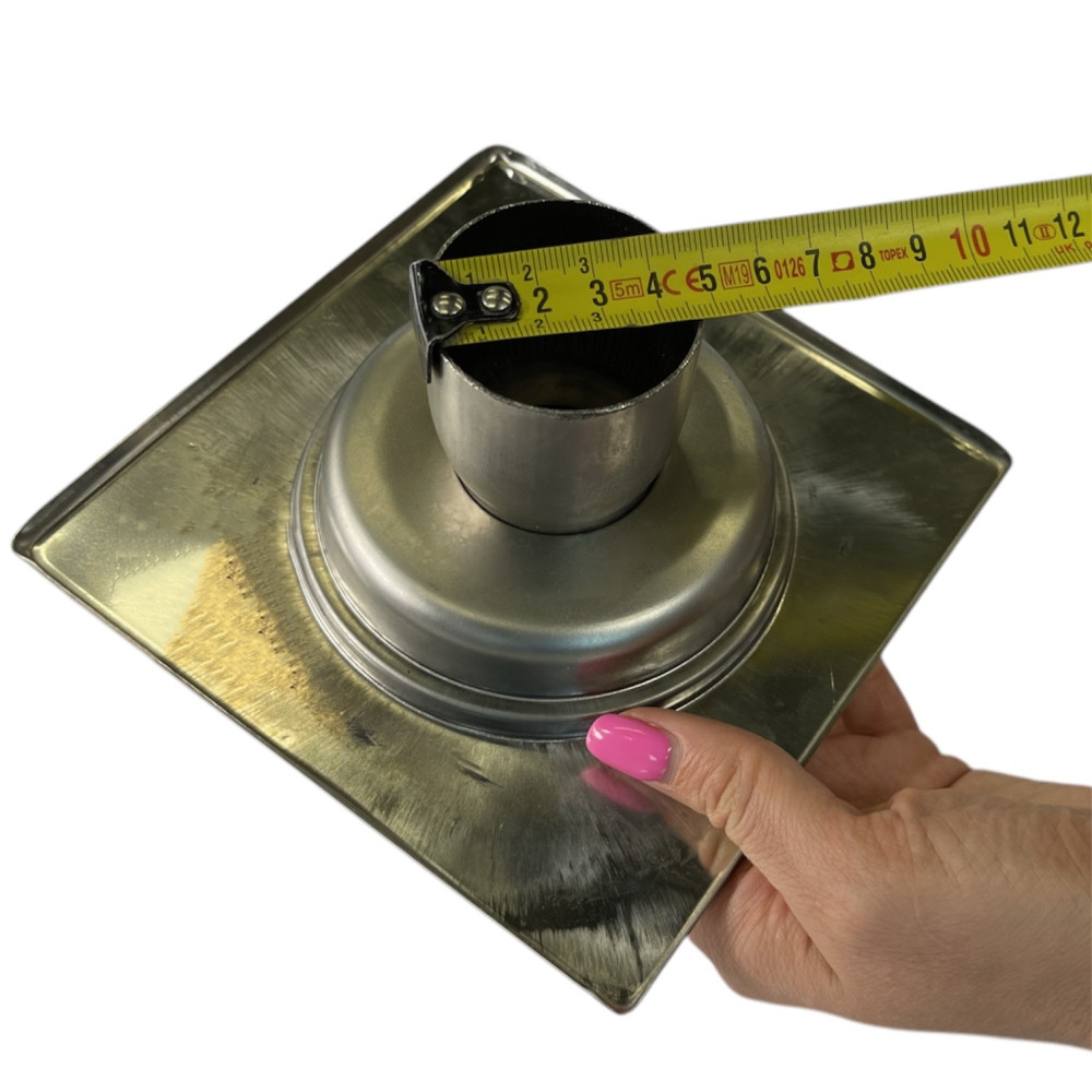 Трап из нержавеющей стали SLIM 15х15см вертикальный D50 Трап из нержавеющей стали SLIM 15х15см вертикальный D50