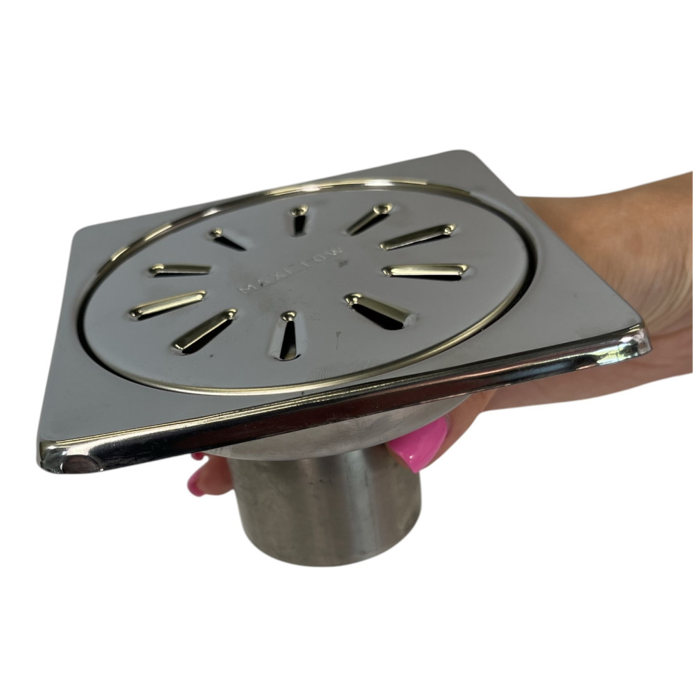 Трап из нержавеющей стали SLIM 15х15см вертикальный D50 Трап из нержавеющей стали SLIM 15х15см вертикальный D50