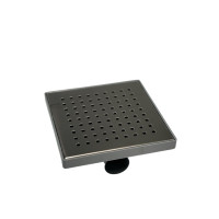 Трап с решеткой "квадрат" с нержавеющей решеткой горизонтальный выход D50, 20х20 см