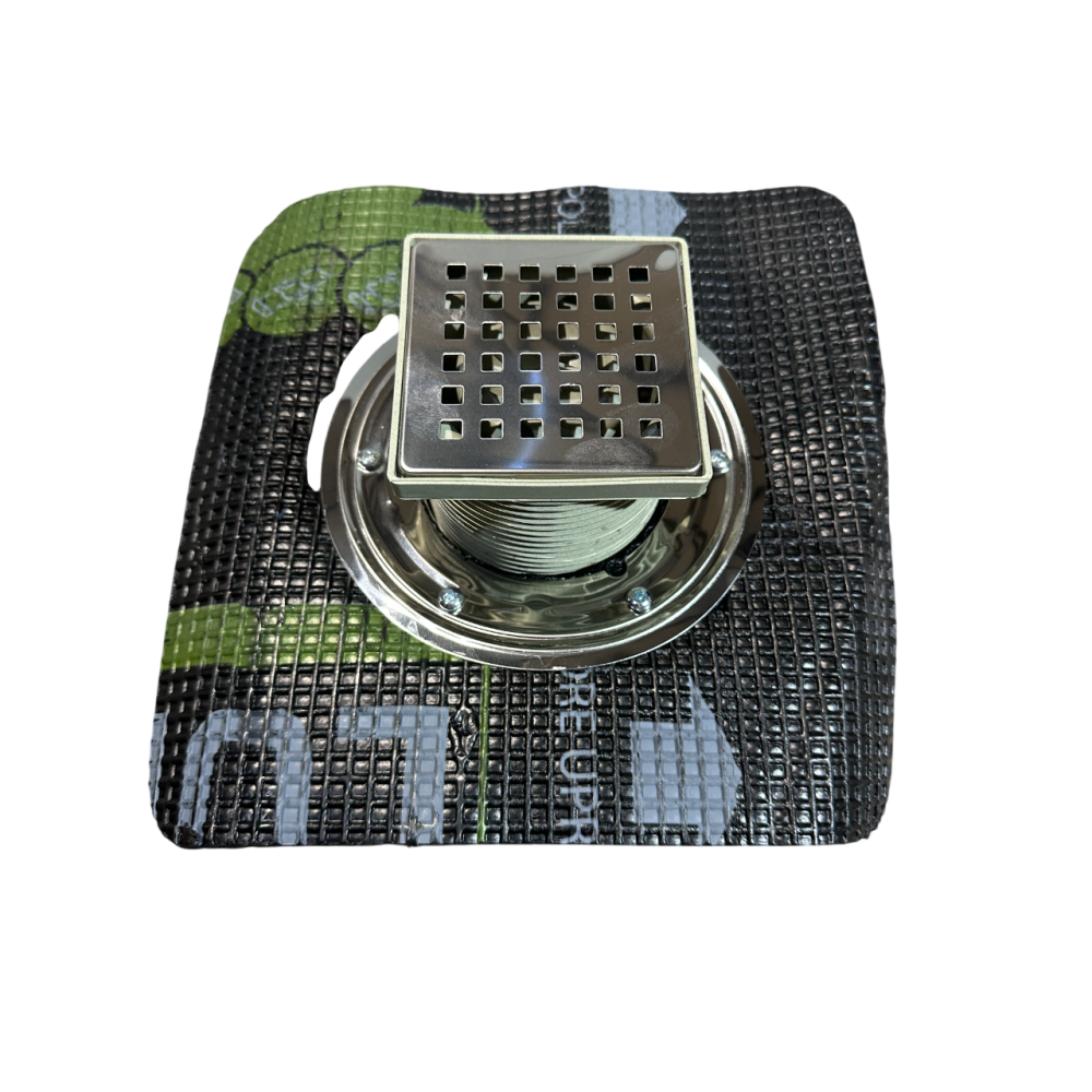 5061.15 Double-frame ladder 15x15, press-on flange and membrane, vertical outlet, pipe 50mm