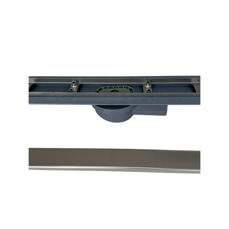 Душевой трап для душа с горизонтальным выходом, поворотным сифоном с решеткой "плитка" 80 см