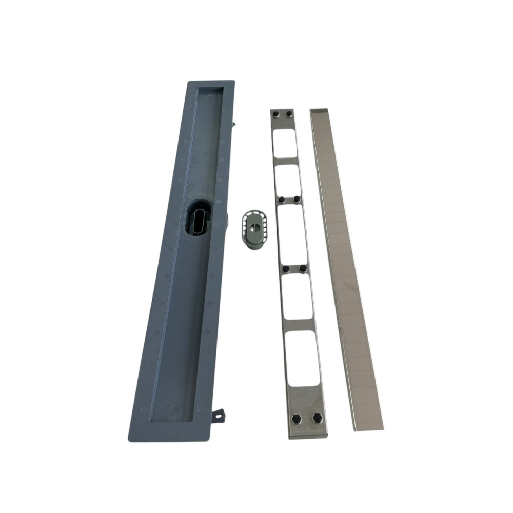 Душовий трап для душу з горизонтальним виходом, поворотним сифоном з решіткою "під плитку" 80см Душовий трап для душу з горизонтальним виходом, поворотним сифоном з решіткою "під плитку" 80см