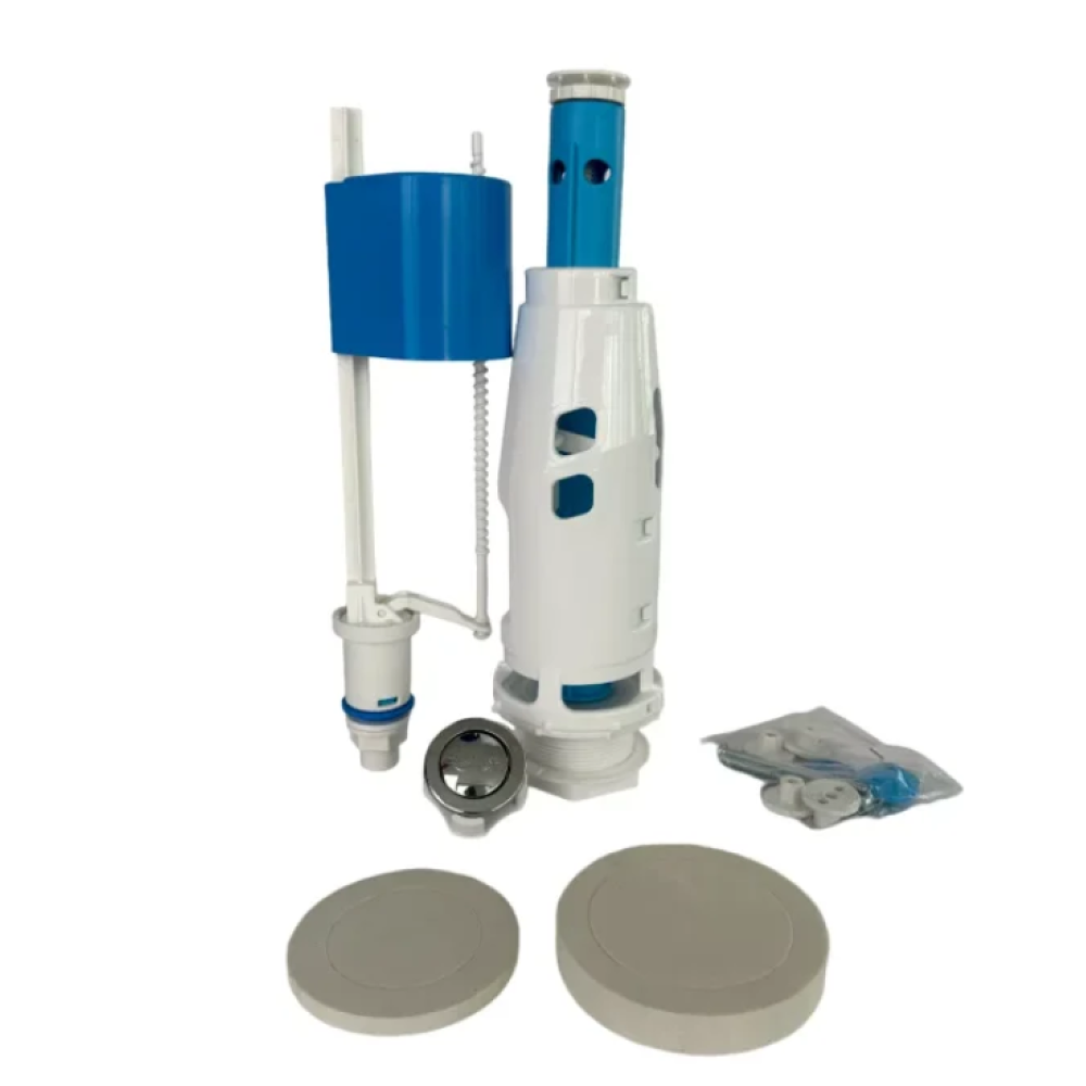 Арматура для сливного бачка универсальная с клапаном нижней подачи воды на 3/6л.