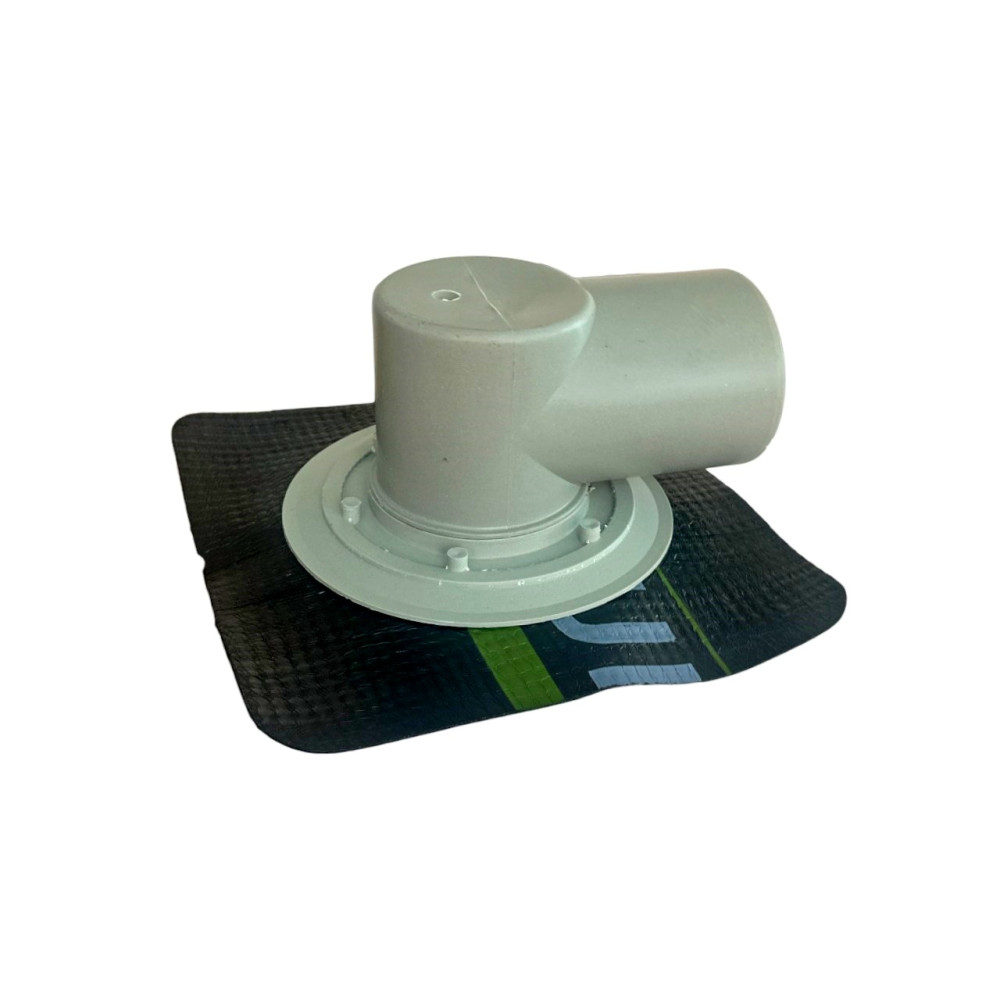 5021 Трап-воронка з горизонтальним виходом 100мм, нержавіючим фланцем та листоуловлювачем 5021 Трап-воронка з горизонтальним виходом 100мм, нержавіючим фланцем та листоуловлювачем