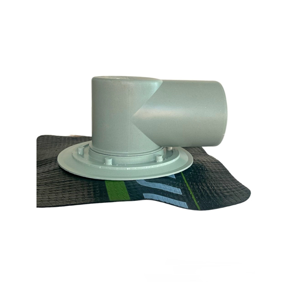 5021 Трап-воронка з горизонтальним виходом 100мм, нержавіючим фланцем та листоуловлювачем 5021 Трап-воронка з горизонтальним виходом 100мм, нержавіючим фланцем та листоуловлювачем