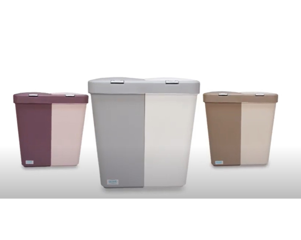 Корзина для білизни подвійна 40+40л