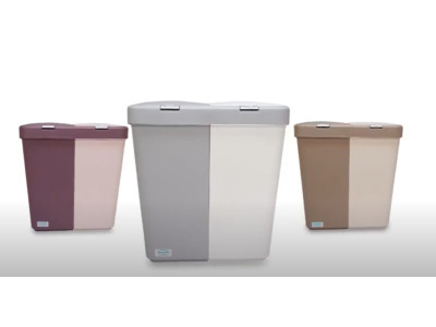 Корзина для белья двойная 40+40л