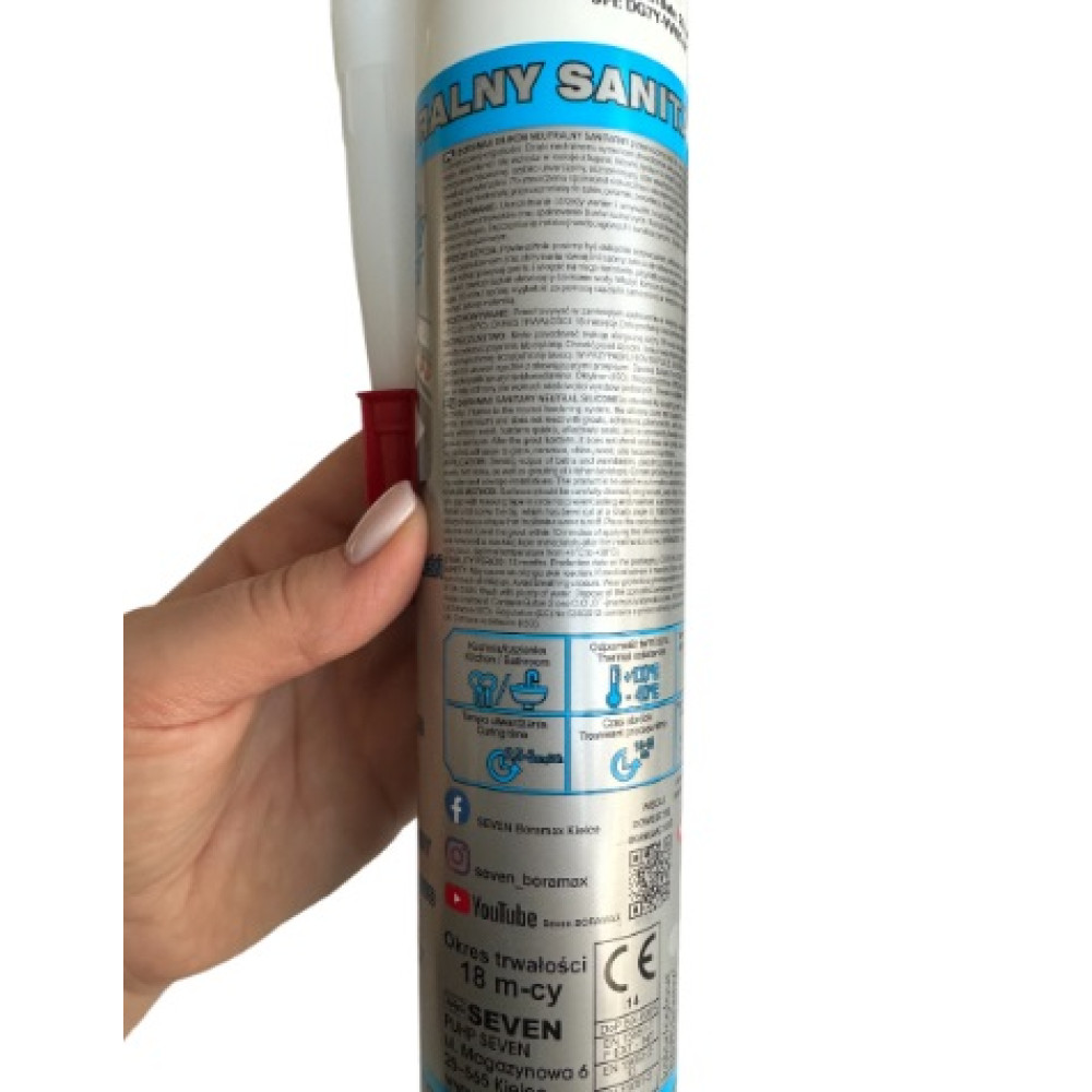 Герметик силиконовый нейтральный санитарный прозрачный Boramax, 280 мл Герметик силиконовый нейтральный санитарный прозрачный Boramax, 280 мл