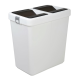 Double trash can 14+14l, plastic, white, with a rotating lid Double trash can 14+14l, plastic, white, with a rotating lid
