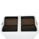 Double trash can 14+14l, plastic, white, with a rotating lid Double trash can 14+14l, plastic, white, with a rotating lid