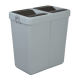 Мусорное ведро двойное 14+14л пластиковое, с поворотной крышкой серое Мусорное ведро двойное 14+14л пластиковое, с поворотной крышкой серое