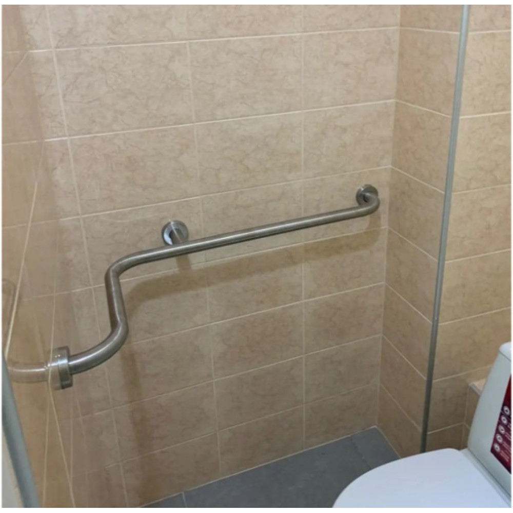 Поручень угловой внутренний, для людей с ограниченными возможностями Ø 32, размер 80*45*13 см Поручень угловой внутренний, для людей с ограниченными возможностями Ø 32, размер 80*45*13 см