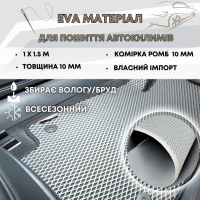 Листи EVA для автоковриків B0105, товщина 10мм, 100х150см, колір світло-сірий Листи EVA для автоковриків B0105, товщина 10мм, 100х150см, колір світло-сірий