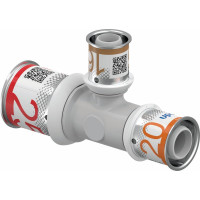 Прес-фітинги Uponor S-Press PLUS Трійник редукційний PPSU 25-16-20 Прес-фітинги Uponor S-Press PLUS Трійник редукційний PPSU 25-16-20