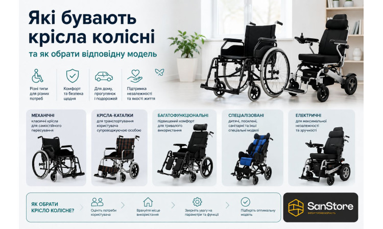 Які бувають крісла колісні та як вибрати інвалідний візок